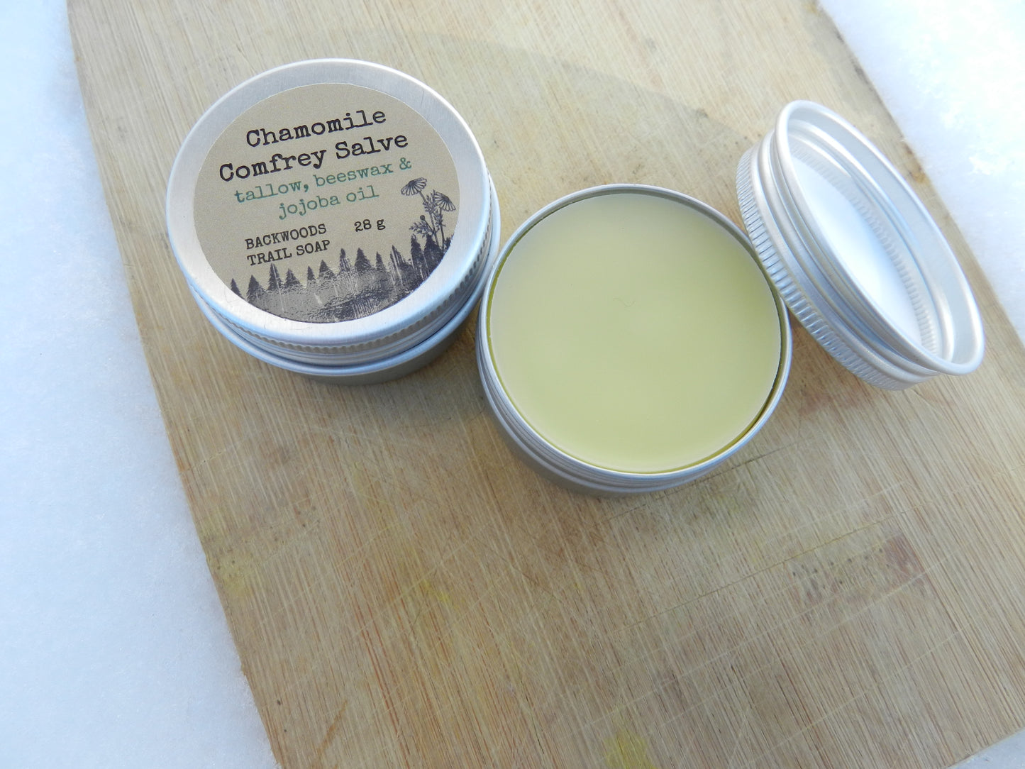 Chamomile Comfrey Salve: Beeswax, Tallow & Jojoba