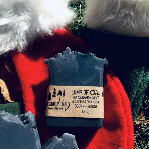 Lump of Coal Soap Bar - Fir Needle, Cinnamon, Peppermint + Charcoal