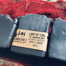 Load image into Gallery viewer, Lump of Coal Soap Bar - Fir Needle, Cinnamon, Peppermint + Charcoal