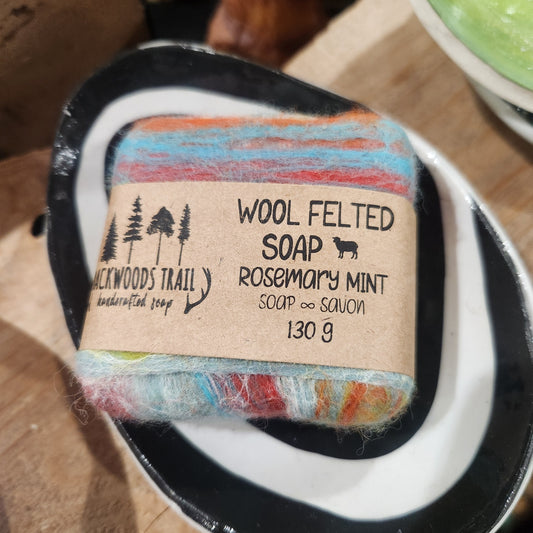 Wool Felted Soap Bar - Rosemary Peppermint