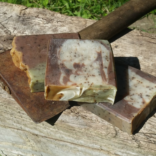 Mountain Man: Cedarwood & Fir Needle Coffee Scrub Soap Bar